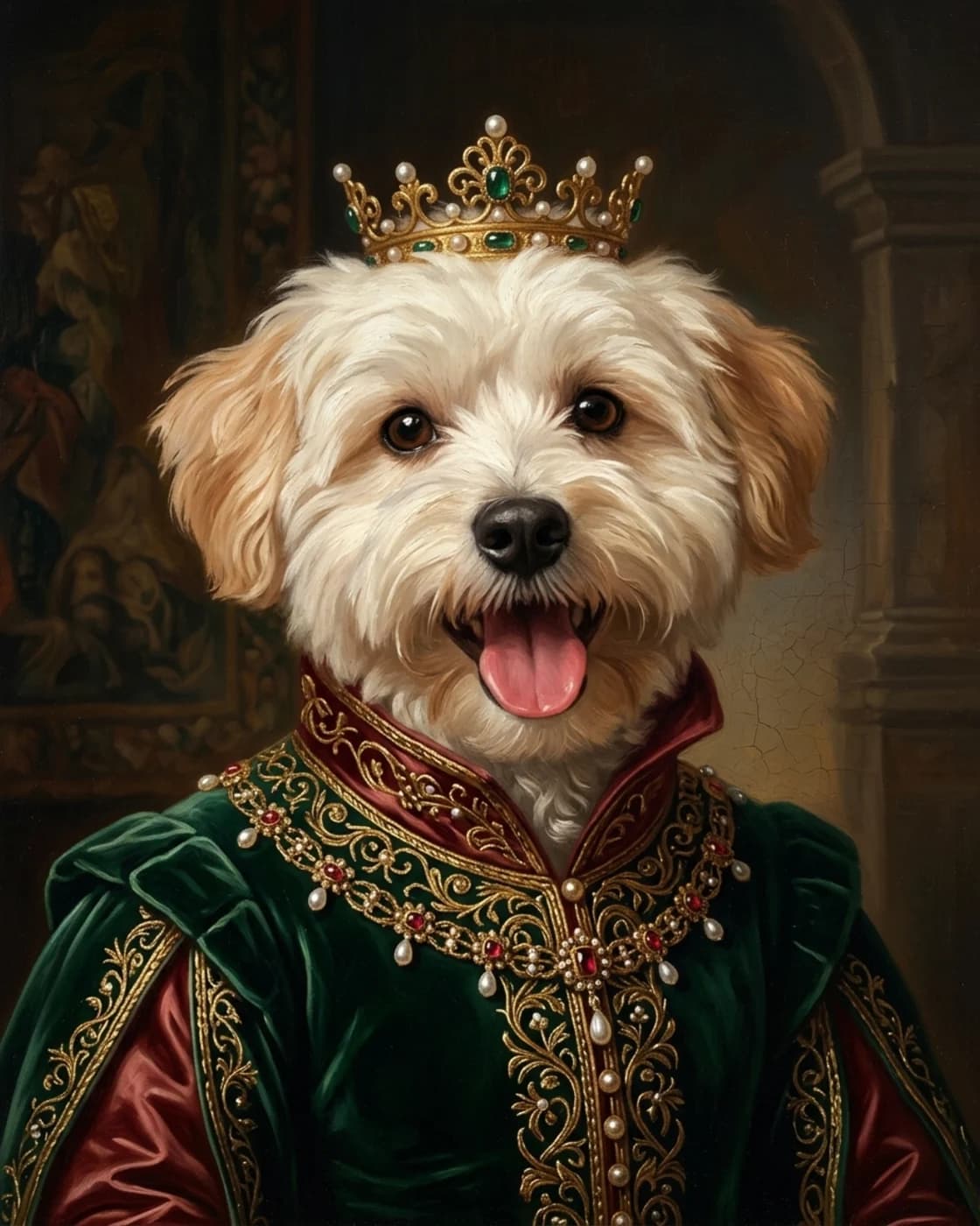 Mushy presented as a crowned emerald sovereign